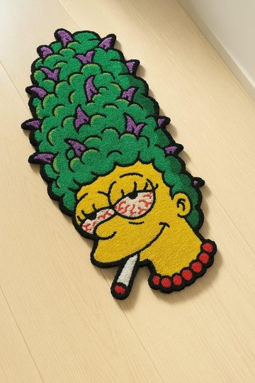 Marge tufted rug, Cartoon inspired custom rug, Cartoon Lovers Gift, Handmade carpet
