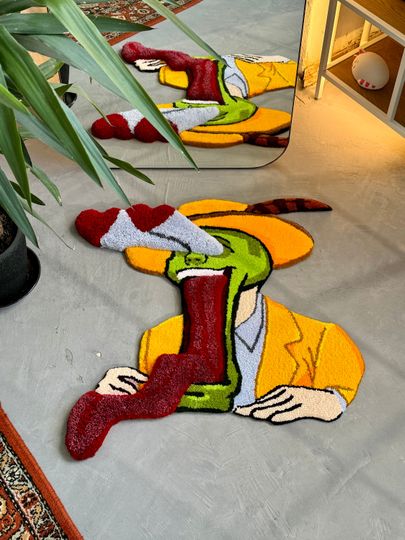Discover Tufted Movie Character 3D rug, Stylish Rug, Handmade floor art, Suit Tufted Rug
