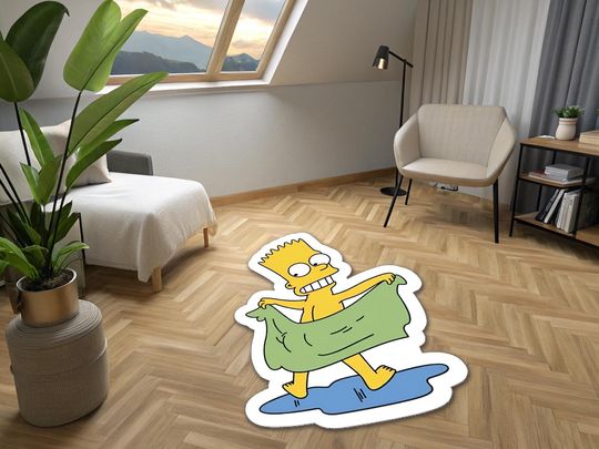 Bart Simpson Rug, Simpsons Bedroom Decor, Soft Bamboo Tufted Rug