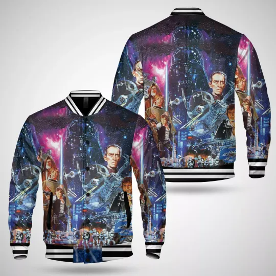 Discover Star Wars Characters Group Galaxy's Edge Baseball Jacket for Fans