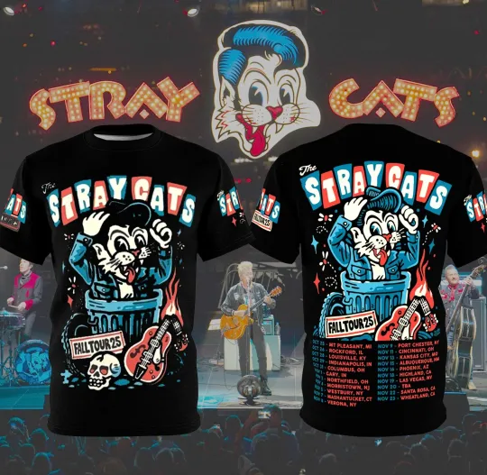 The Stray Cats 2025 3D T-Shirt Unisex