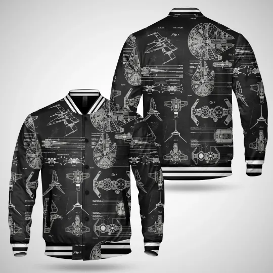 Discover Star Wars Robots Characters Baseball Jacket for Father's Day