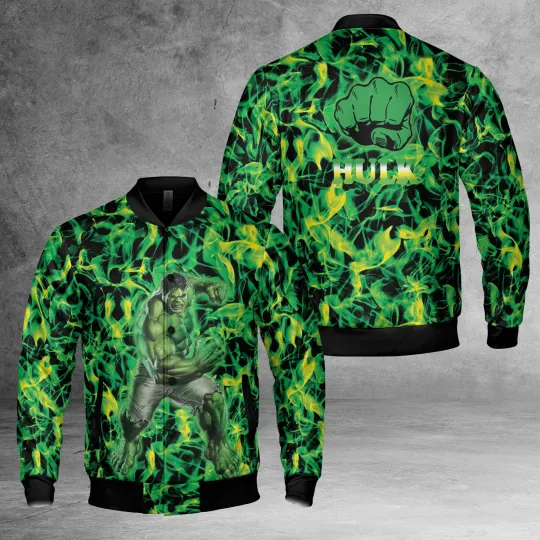 The Incredible Hulk Green Vibrant Baseball Jacket for Superhero Fans