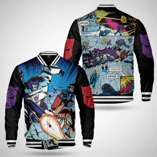 Transformers Baseball Jacket Optimum Prime Megatron Autobot Outerwear