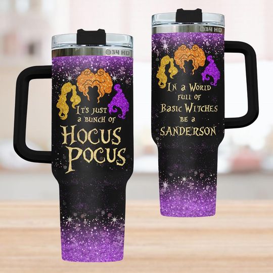 Hocus Pocus 40Oz Tumbler, Sanderson Sisters Stainless Tumbler