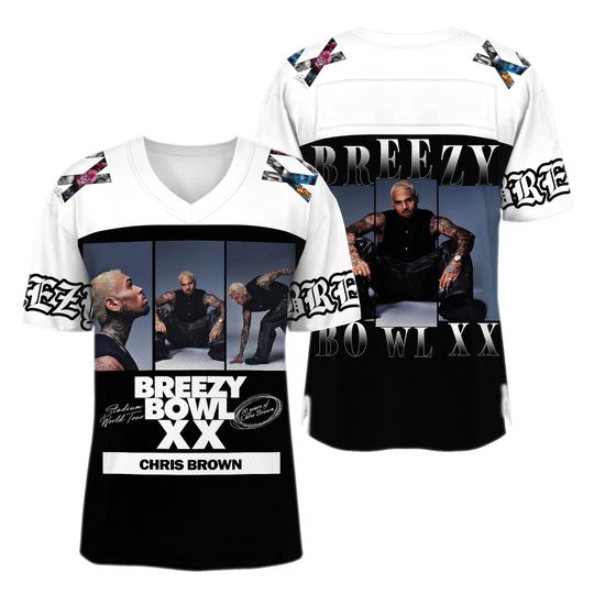 Breezy Bowl XX 2025 Football Jersey, Breezy Bowl Tour XX Jersey, Chris Brown Tour Shirt