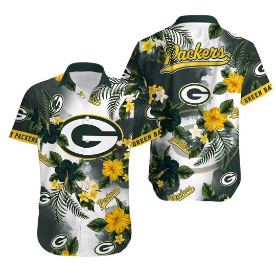 Gb Team Packers Hawaiian Shirt, Football Aloha Beach Hawaiian Shirt