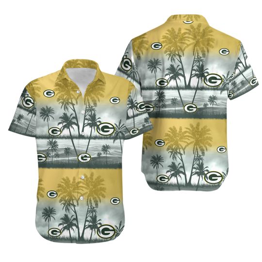 Green Bay Packers Tropical Hawaiian Elegance Short Sleeve Shirt Collection