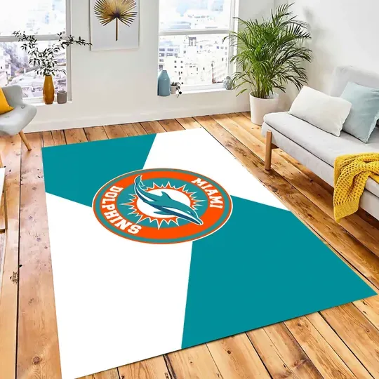 American Football Rug, Miami Football Team Dolphins Rug