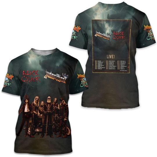 Judas Priest Alice Cooper Live 2025 Tour 3D T-Shirt