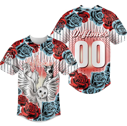 Deftone Diamond Eyes Roses Personalized Baseball Jersey