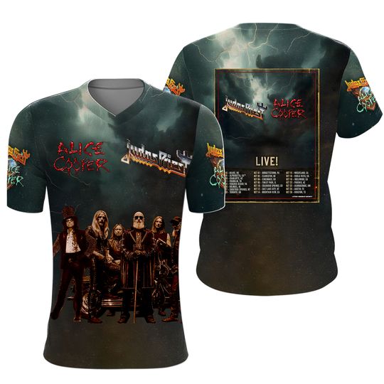 Judas Priest Alice Cooper Live 2025 Tour 3D T-Shirt