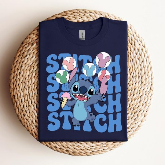 Disney Stitch Shirt, Disney Stitch Balloon T-Shirt, Stitch Disneyworld Tee, Disney Vacation Gift, Disney Castle Sweatshirt