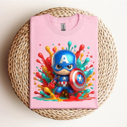 Marvel Captain America Avengers Shield T-Shirt, Disney Marvel Shirt Family Birthday Gift Adult Kid Toddler Tee