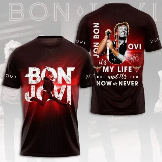 Bon Jovi Classic T-Shirt – Rock Band Graphic Tee for Fans