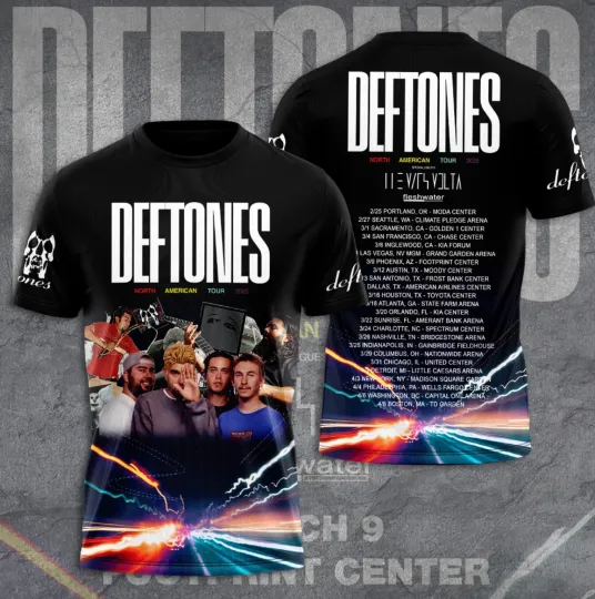 Deftone 2025 Tour Date 3D T-Shirt