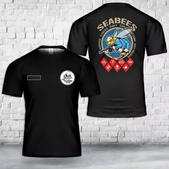 Custom Name US Navy SEABEES Rating AOP Shirt 3D T-Shirt