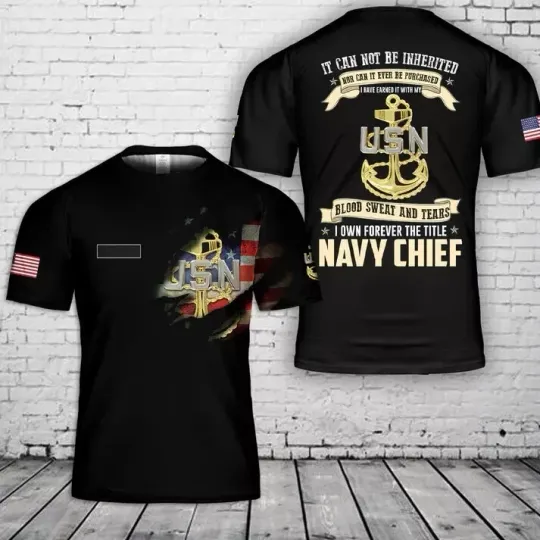 Custom Name US Navy Chief 3D T-Shirt
