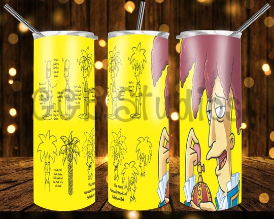 sideshow bob cartoon   tumbler, Tumbler Travel Cup, Simpsons Tumbler Gift