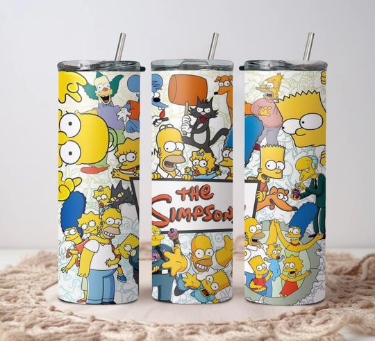 The Simpsons stainless steel tumbler with lid and straw