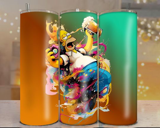 Simpson Tumbler, Skinny Tumblers Sublimation, Tumbler Travel Cup, Simpsons Tumbler Gift