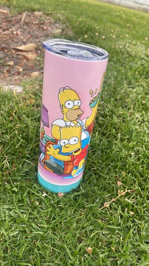 The Simpsons Tumbler: Skinny Sublimation Stainless Steel