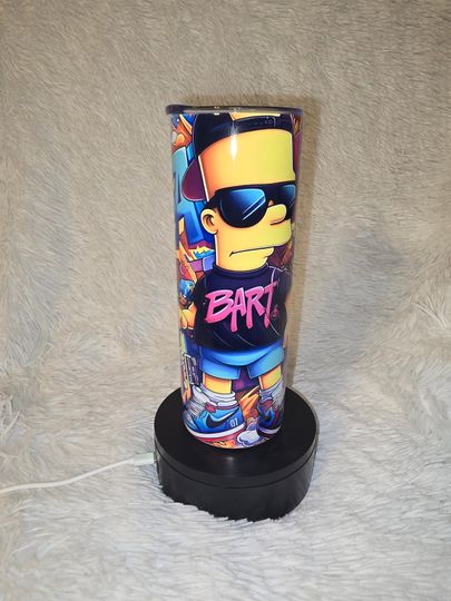 Bart Simpson Tumbler, Tumbler Travel Cup, Simpsons Tumbler Gift