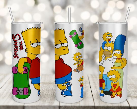 Simpsons Tumbler Wrap, Tumbler Travel Cup, Simpsons Tumbler Gift