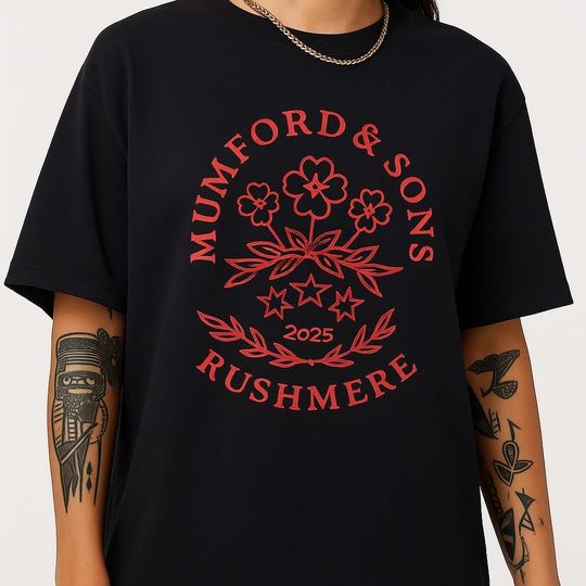 Mumford & Sons Concert T-Shirt: Rushmere 2025 Folk Rock Band Tee