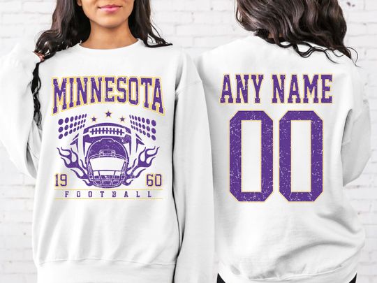 Personalized Minnesota Football Sweatshirt,Minnesota football crewneck, Minnesota football shirt, Custom Football Player,  football Tee