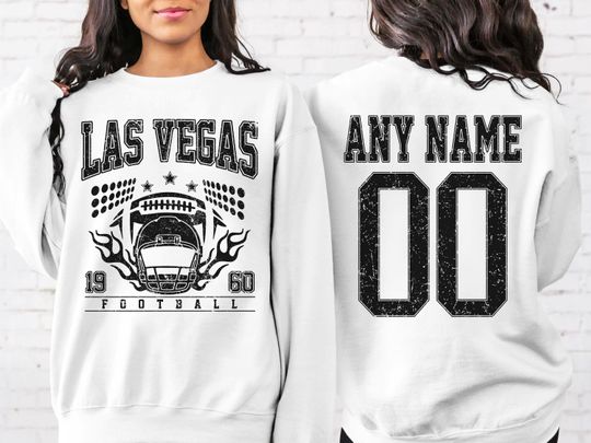 Personalized Las Vegas Football Sweatshirt, Las Vegas football crewneck, Las Vegas football shirt, Custom Football Player,  football Tee