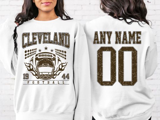 Personalized Cleveland Football Sweatshirt, Cleveland football crewneck, Cleveland football shirt, Custom Football Player,  football Tee