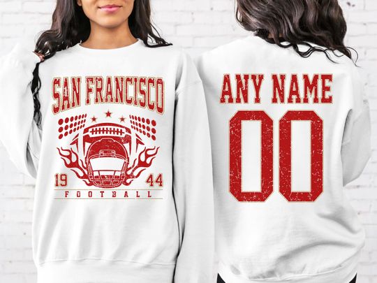 Personalized San Francisco Football Sweatshirt, San Francisco crewneck, San Francisco football shirt, Custom Football Player, football Tee