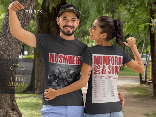 Mumford and Sons Unisex Double Sided T-Shirt, Casual Band Group Tee