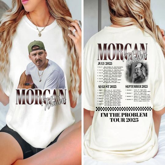 Wallen Western Double Sided T-Shirt On The Road Again Tour 2025 Country Concert Tee