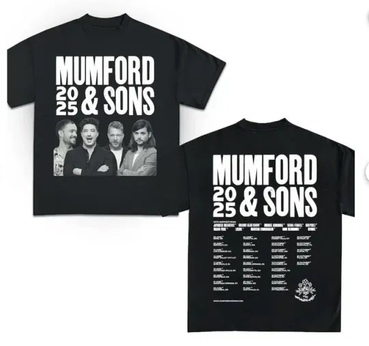 Mumford and Sons 2025 Tour T-Shirt Clothing