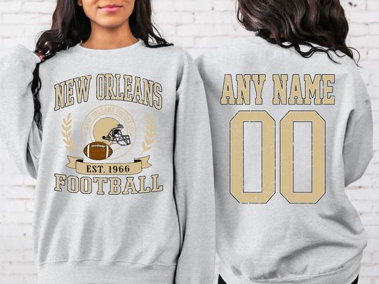 Discover Personalized New Orleans Football Sweatshirt,New Orleans football crewneck, New Orleans football shirt, Custom Football Player, football Tee