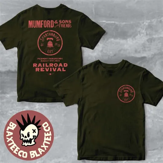 Mumford And Sons 2025 Railroad Revival Tour Double Sided T-Shirt