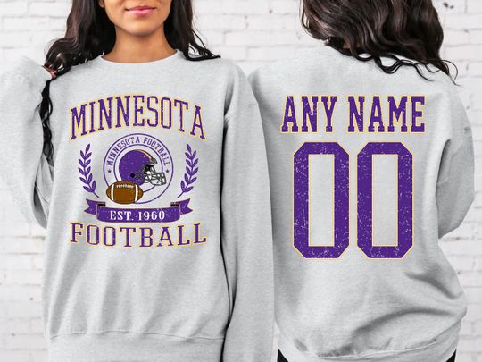 Personalized Minnesota Football Sweatshirt,Minnesota football crewneck, Minnesota football shirt, Custom Football Player,  football Tee