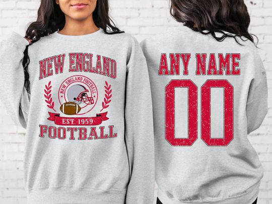 Personalized New England Football Sweatshirt,New England football crewneck, New England football shirt, Custom Football Player, football Tee
