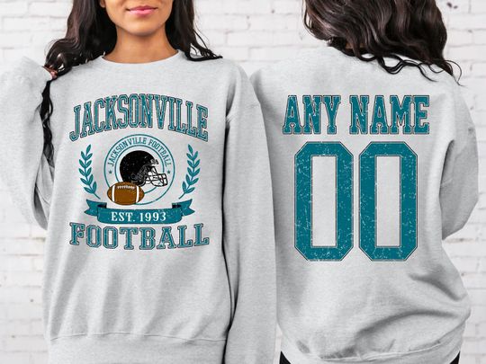 Personalized Jacksonville Football Sweatshirt, Jacksonville football crewneck, Jacksonville shirt, Custom Football Player,  football Tee