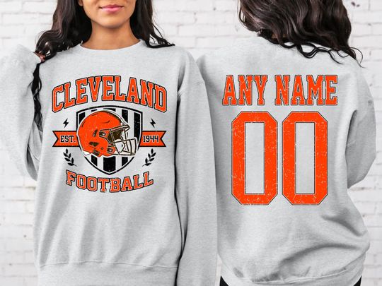 Personalized Cleveland Football Sweatshirt, Cleveland football crewneck, Cleveland football shirt, Custom Football Player,  football Tee