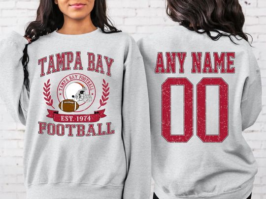 Personalized Tampa Bay Football Sweatshirt, Tampa Bay football crewneck, Tampa Bay football shirt, Custom Football Player, football Tee