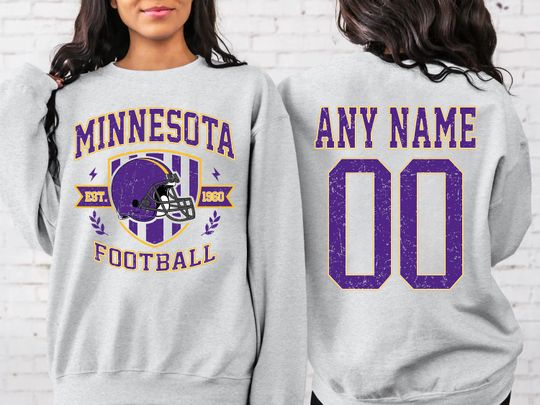Personalized Minnesota Football Sweatshirt,Minnesota football crewneck, Minnesota football shirt, Custom Football Player,  football Tee