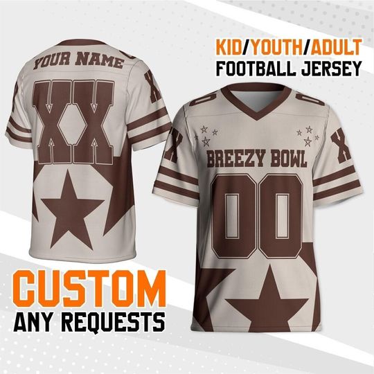 Personalized Football Breezy Bowl Stars Jersey, Breezy Bowl XX Football Shirt, Gift for Fans