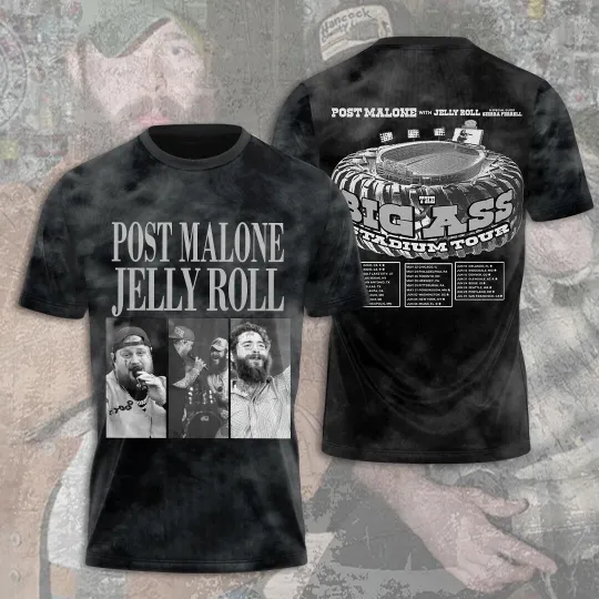 Post Malone 3D Tshirt Post Malone and Jelly Roll Best Shirt