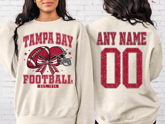 Personalized Tampa Bay Football Sweatshirt, Tampa Bay football crewneck, Tampa Bay football shirt, Custom Football Player,  football Tee