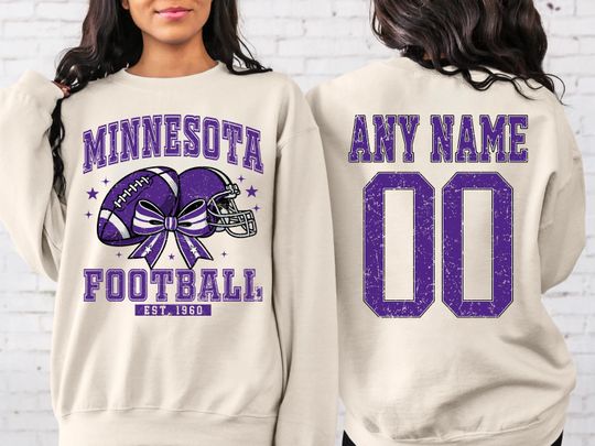 Personalized Minnesota Football Sweatshirt,Minnesota football crewneck, Minnesota football shirt, Custom Football Player,  football Tee