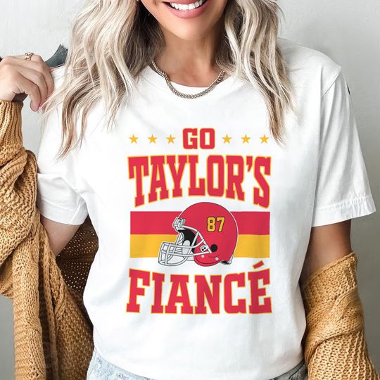 Go Taylor's Fiance T-Shirt, Pop Star Engagement Tee, Chiefs Game Day Apparel, Kids Go Taylor's Fiance Tee, Chiefs Fan