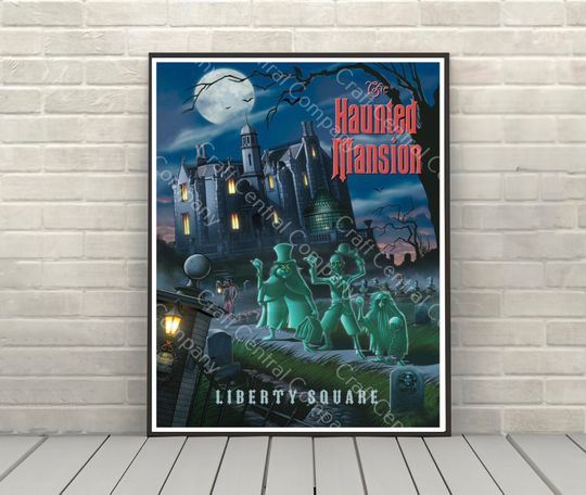 Discover Haunted Mansion Poster Liberty Square Poster Disney Attraction poster Disney World Disneyland